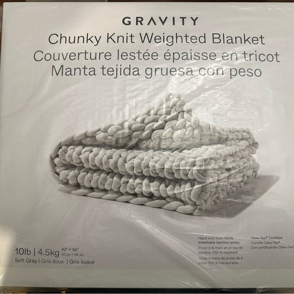 NWT Gravity Chunky Knit Weighted Blanket - Picture 5 of 8
